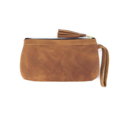 Tan Leather Wristlet