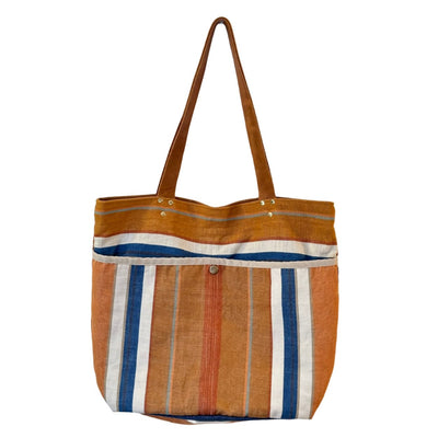 Antigua Mercado Textile Tote - Arena y Mar