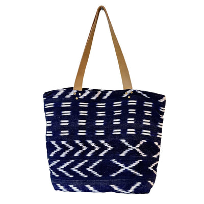 Antigua Mercado Textile Tote - Indigo (with zipper)