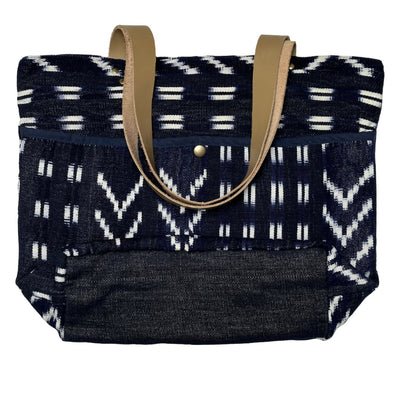 Antigua Mercado Textile Tote - Indigo (with zipper)