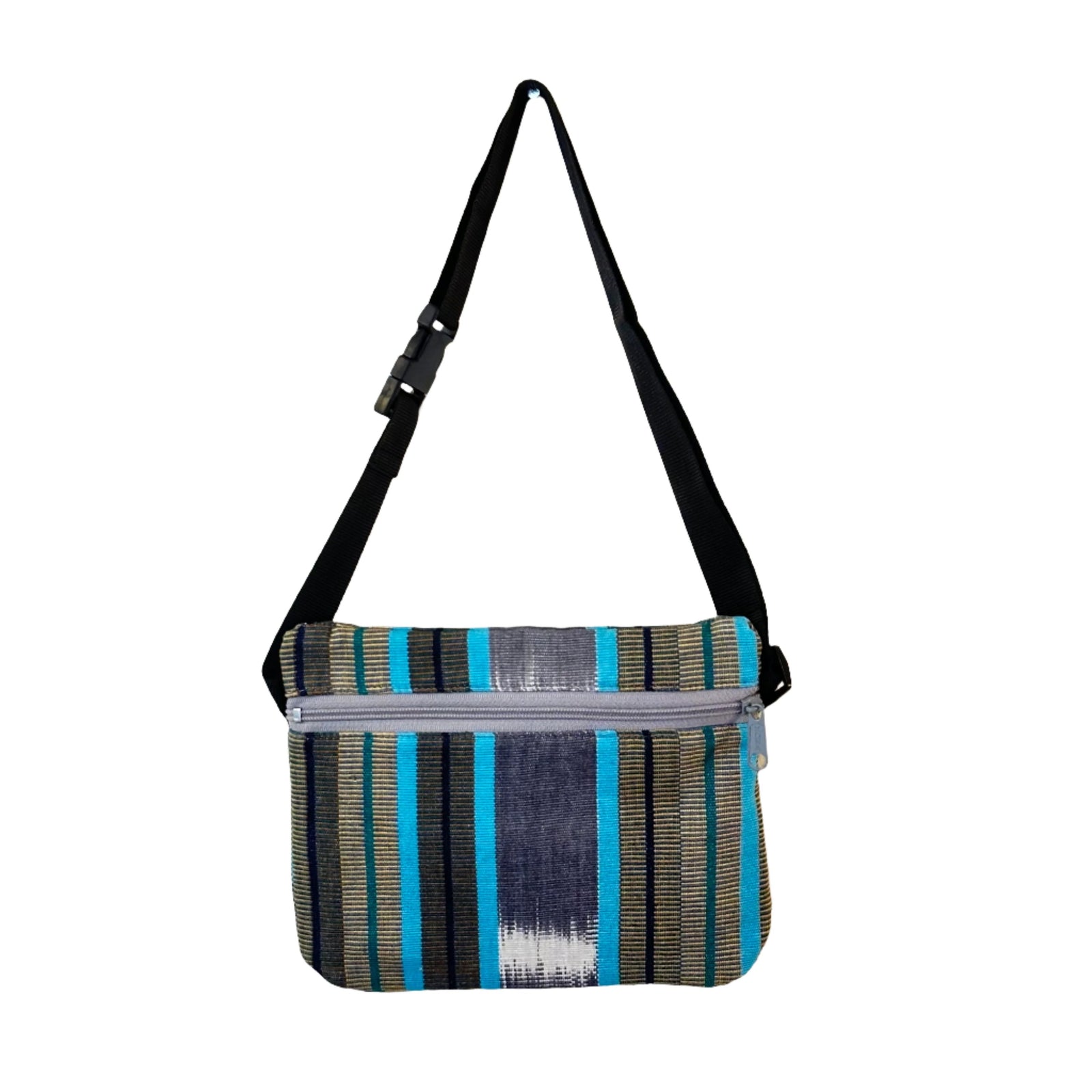 Solola Artisan Hip Pack - Gris con Turquesa