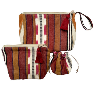 Cosmetic Textile Pouch Set - Ladrillo