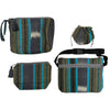 Cosmetic Textile Pouch Set - Gris rayas