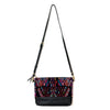 Textile Clutch Cross Body with Black Leather (1" base)